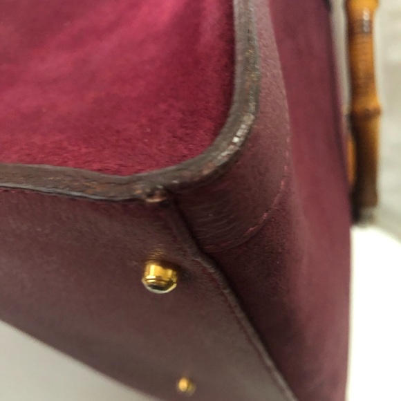 Authentic Gucci Diana Bamboo Burgundy Tote Bag - Picture 11 of 15